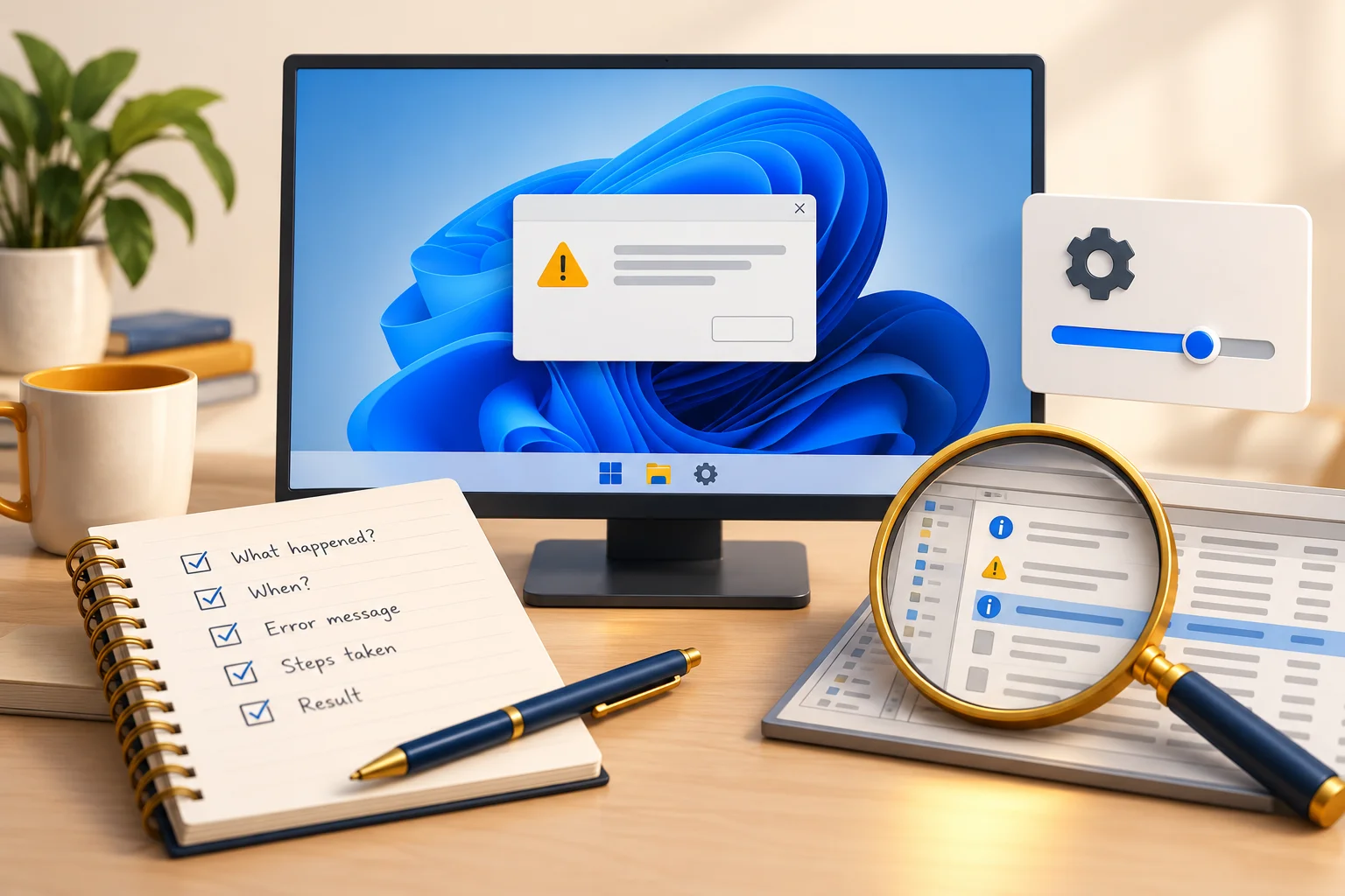 Windows Troubleshooting: Record the Problem Before Changing Settings